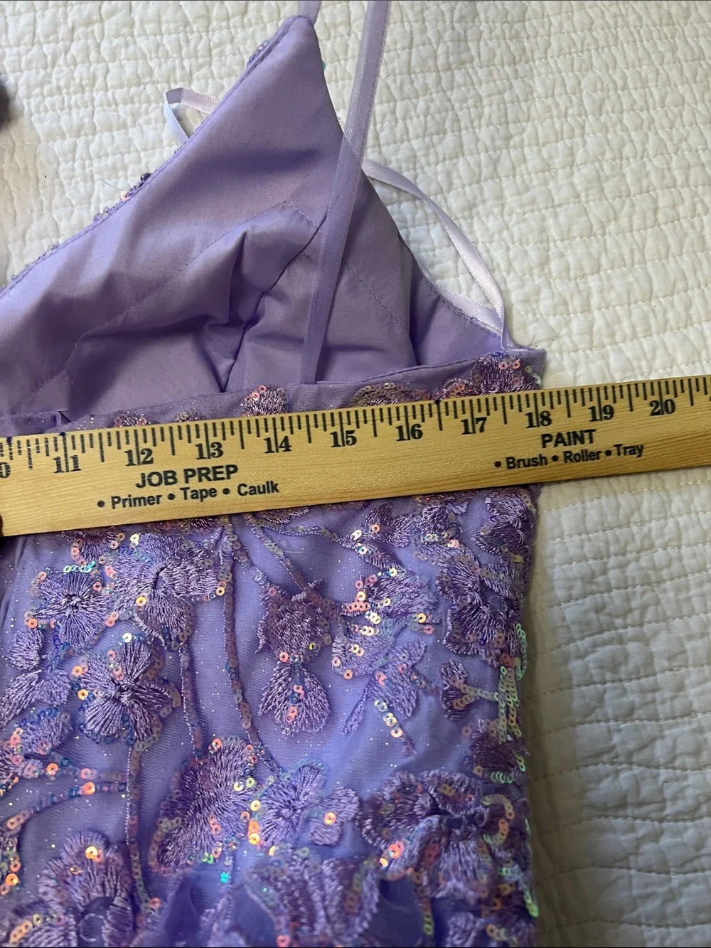 NWT Fiesta Fashion Lavender Lace Tulle Homecoming Dress XL Short Cocktail Prom